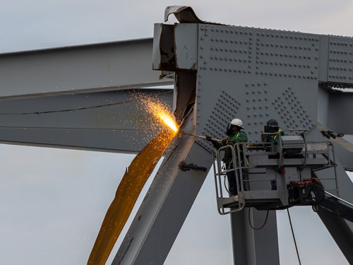 Salvage operations - Francis Scott Key Bridge in Baltimore, Maryland.